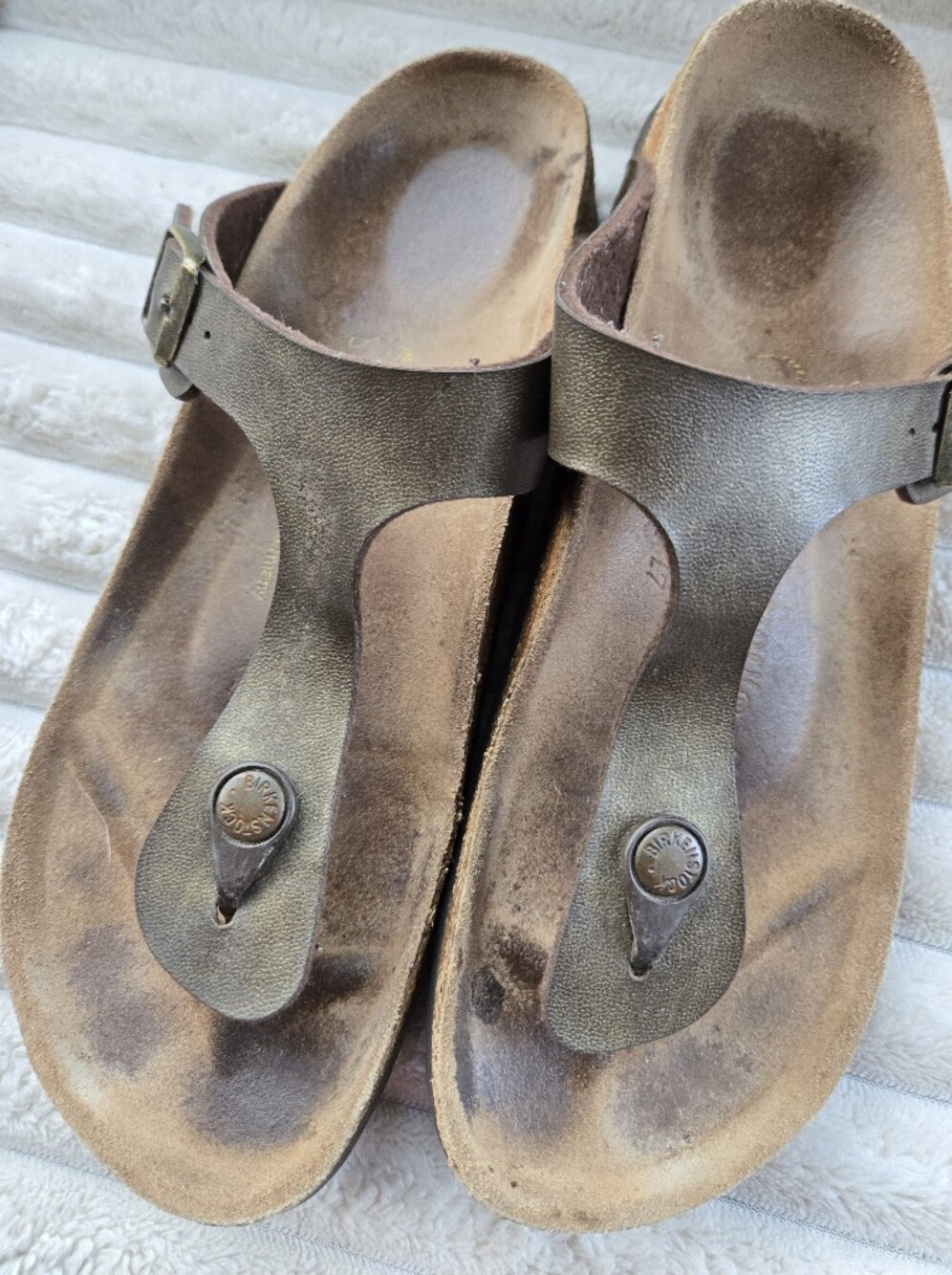 Birkenstock Gizeh Copper Birko Flor Cork-Bed Thong Sandal EU 40 Narrow